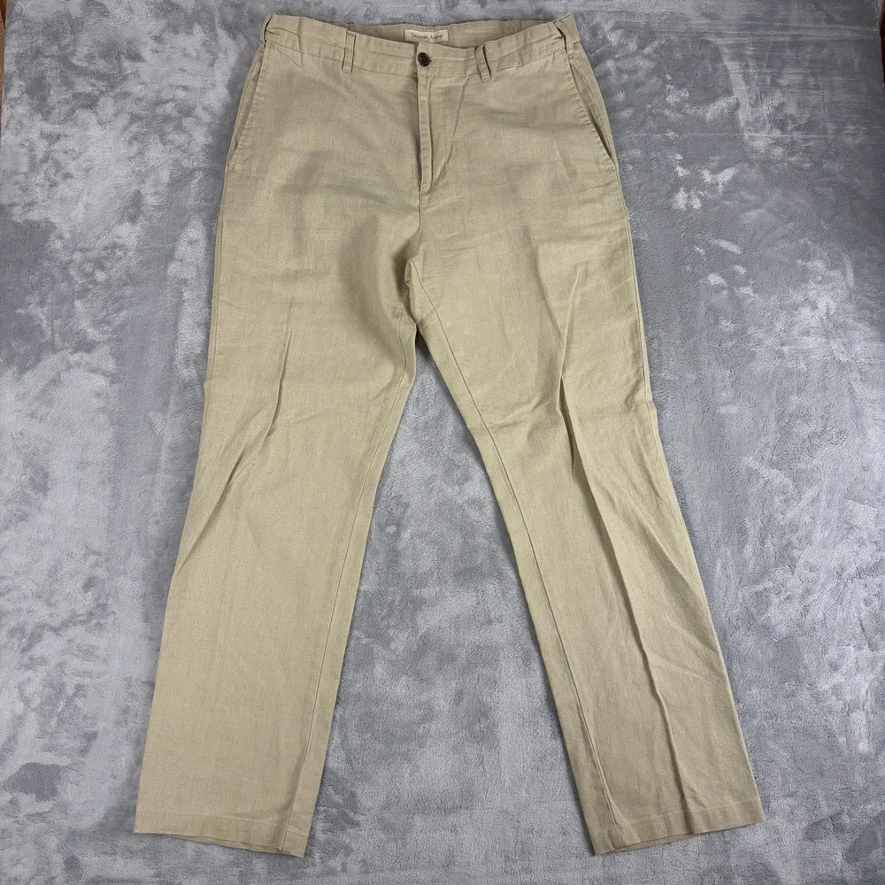 Territory Ahead Pants Mens 34x32 Linen Cotton Blend Textured Lightweight Chino
